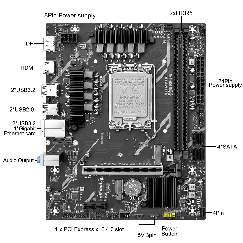 JGINYUE H810 Motherboard Intel - огляд і ціна Ddr5 64Gb