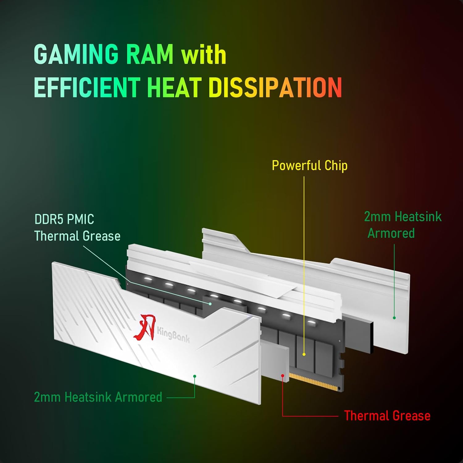 KINGBANK KRRW DDR5 RGB RAM 16G - огляд і ціна Ddr5 16Gb 6000Mhz